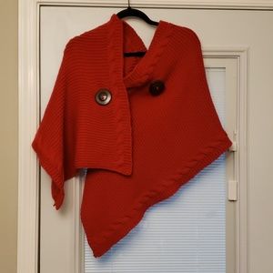 Red sweater wrap